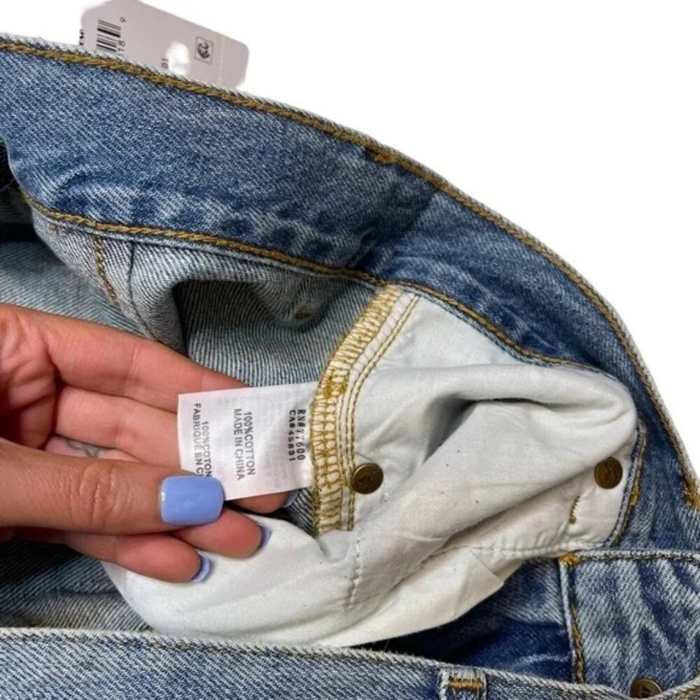 Free People x Sandrine Rose High Rise Wide Leg Distressed Jeans Sz 26 - Picture 5 of 8